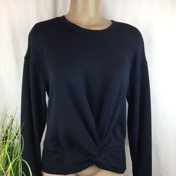 Magaschoni Blue Twist Waist Long Sleeve Top S NEW - Picture 3 of 9